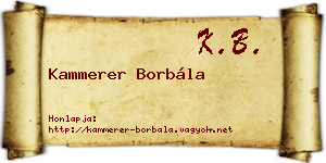 Kammerer Borbála névjegykártya